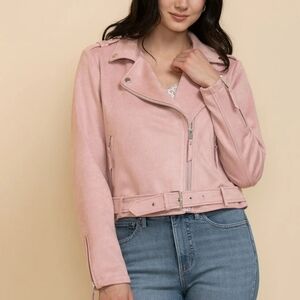 Ricki's Faux Suede Pink Moto Jacket XL NWT